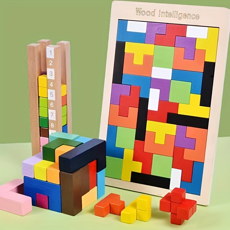 Puzzle en Bois Enfant, 8 Pièces Puzzle Bois, 3D Montessori Bebe