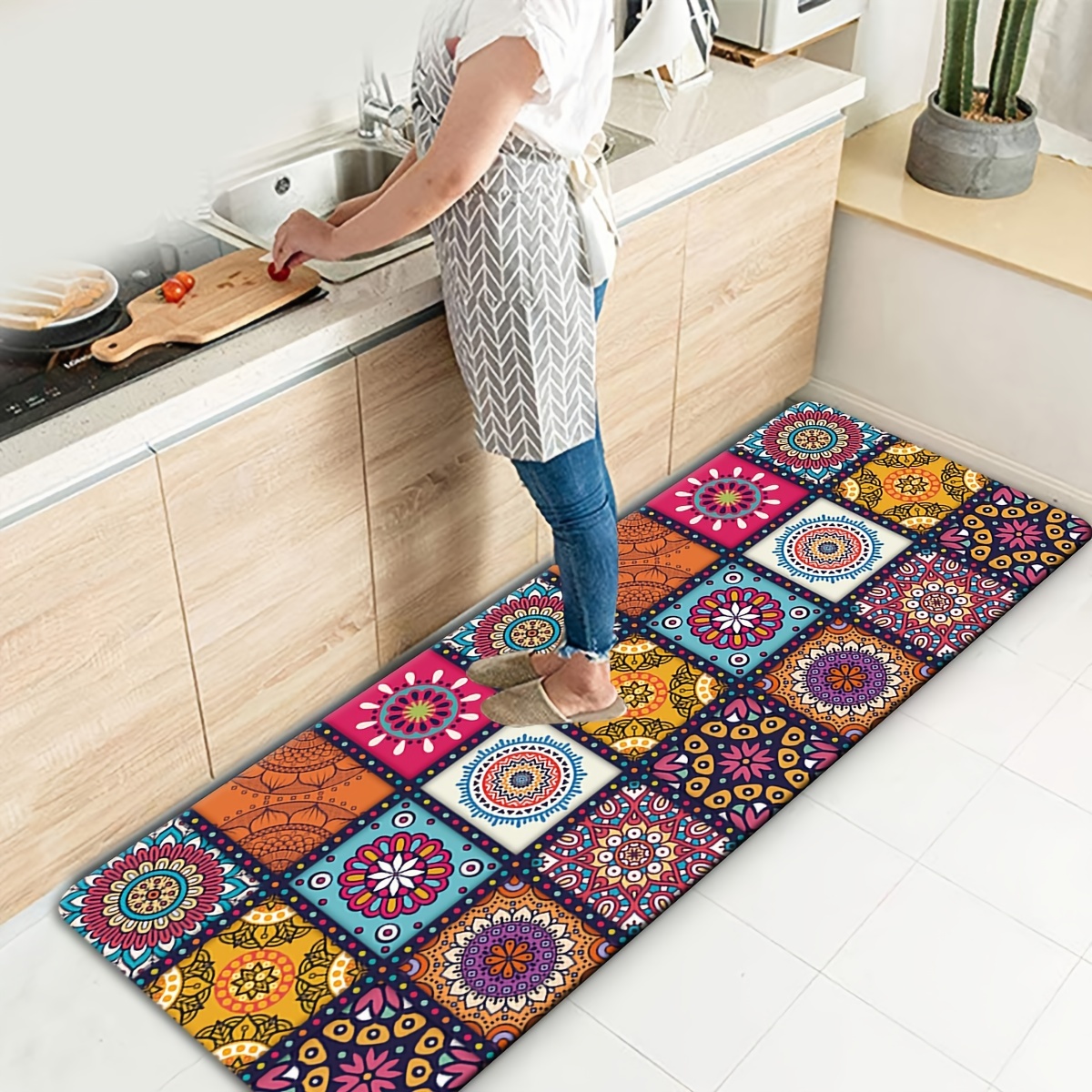 Moroccan Ethnic Floor Mat Non slip Modern Kitchen Mat Anti - Temu