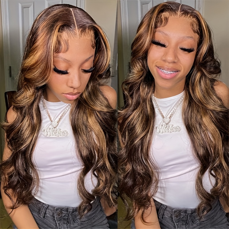 Highlight Honey Blonde Body Wave Lace Front Wigs 180 Temu Canada