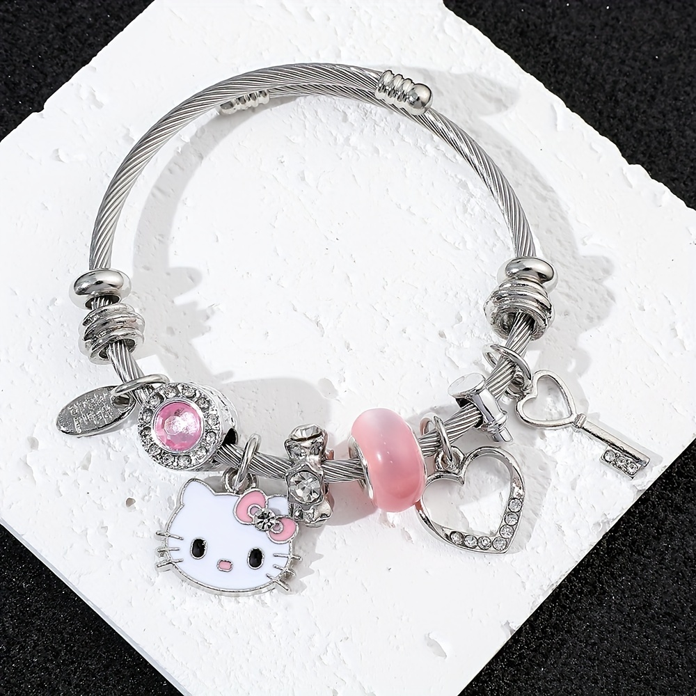 Cartoon Anime Beaded Bracelet Hello Kitty Couple Cute Girl Bracelet Jewelry  Gift - Temu Ireland