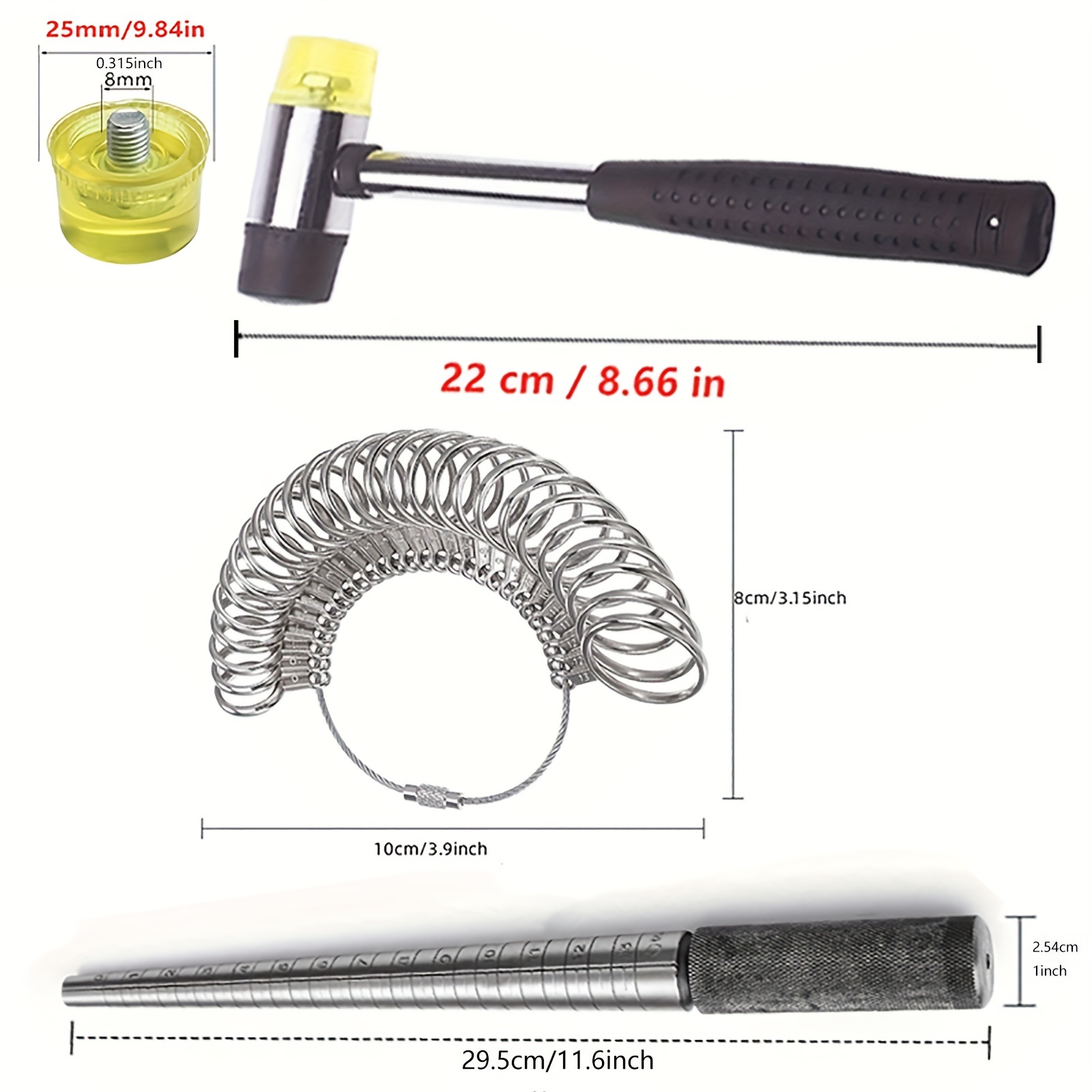 Ring Sizer Measuring Tool Set Ring Gauges With Finger Sizer - Temu