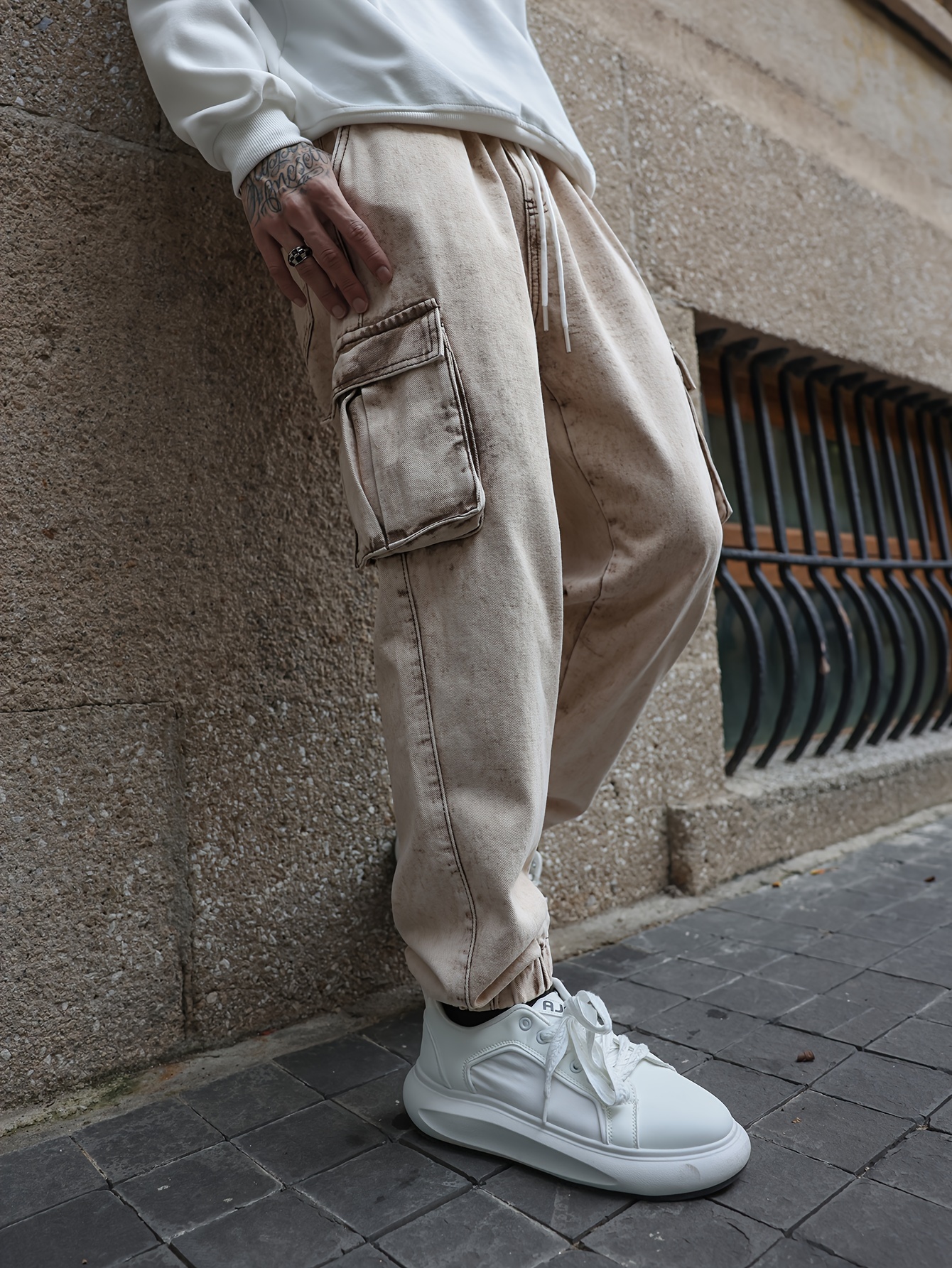 Y2K cargo pants men Fashion Streetwear 2023 Men's retro print hip