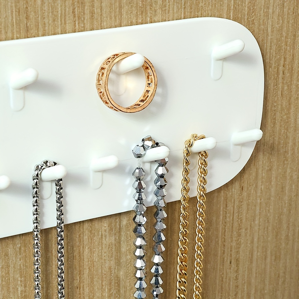 1pc Wall Hanging Jewelry Storage Rack With 12 Hooks Door Back Mounted  Necklace Bracelet Accessories Storage Holder