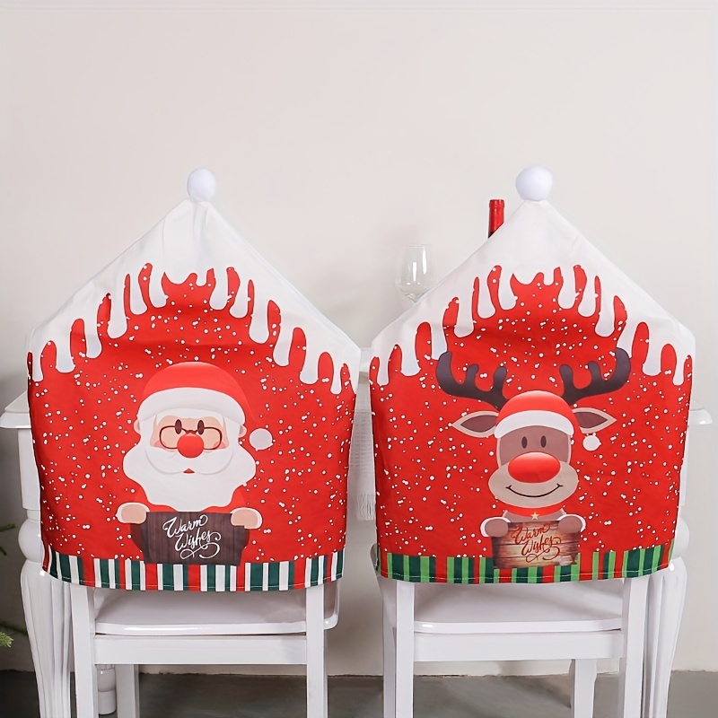 Housse de chaise de Noêl en forme de bonnet du Père Noël - Dragées