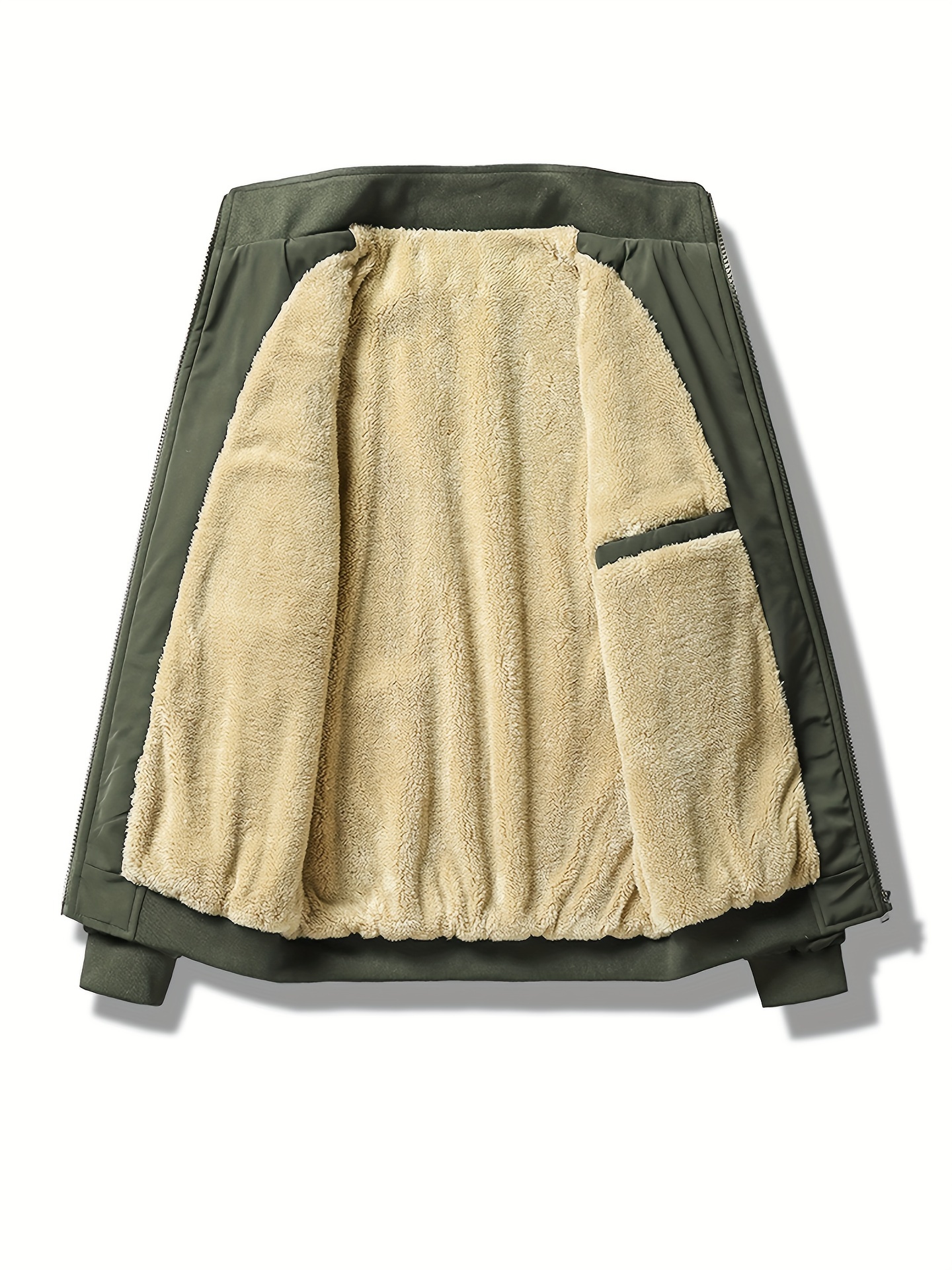 Warm Stand Collar Fleece Jacket Men's Casual Comfortable - Temu
