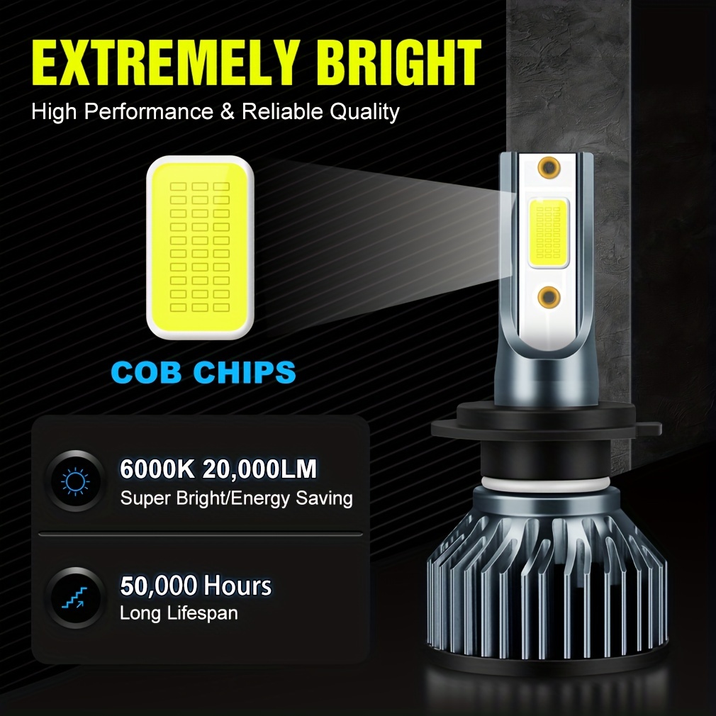 Led Headlight Bulbs H4 Car H1 H4 H7 H8 H11 9005/9006 Hb3 Hb4 - Temu