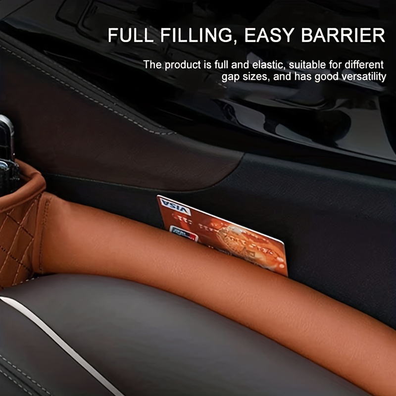 QUUREN Leather Car Seat Gap Filler Universal Fit Orgaziner for Car SUV  Truck to Fill The Gap Between Seat and Console Stop Cellphone Wallet Keys  Coins