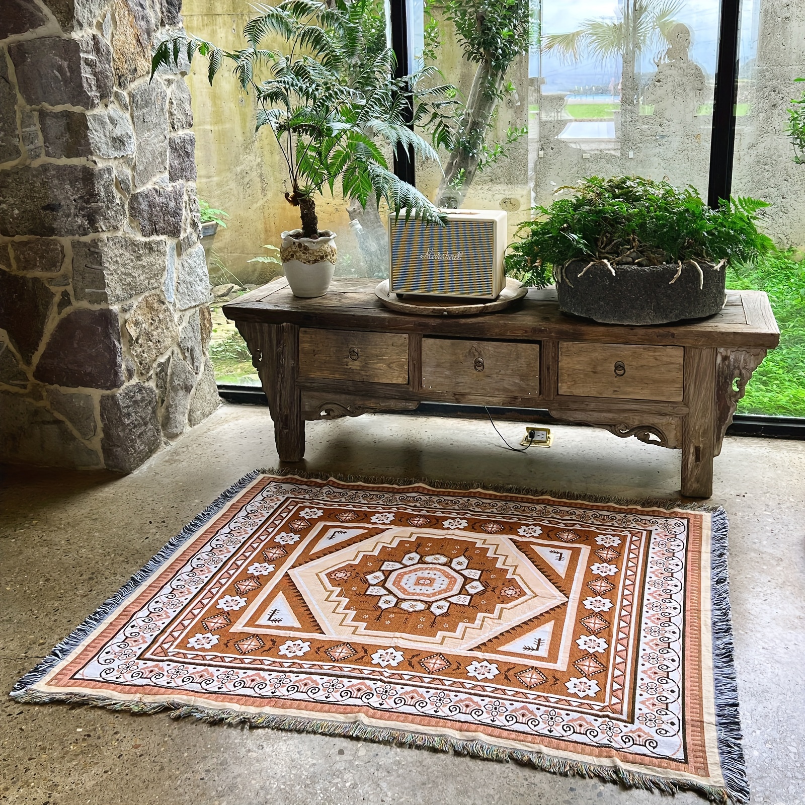 Boho Woven Blanket with Tassels for Home Decor, Beach Trips & Picnics