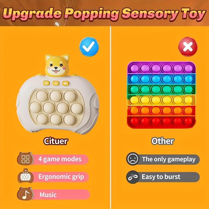 LED POP IT FIDGET TOY WITH MUSIC,FOUR MODES AND ELECTRONIC SPEED