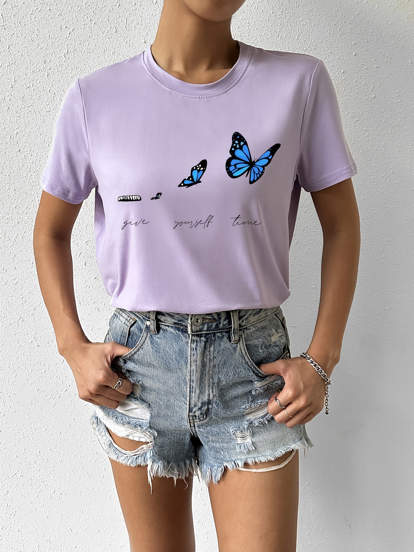 Loose T-shirt & Butterfly Shorts