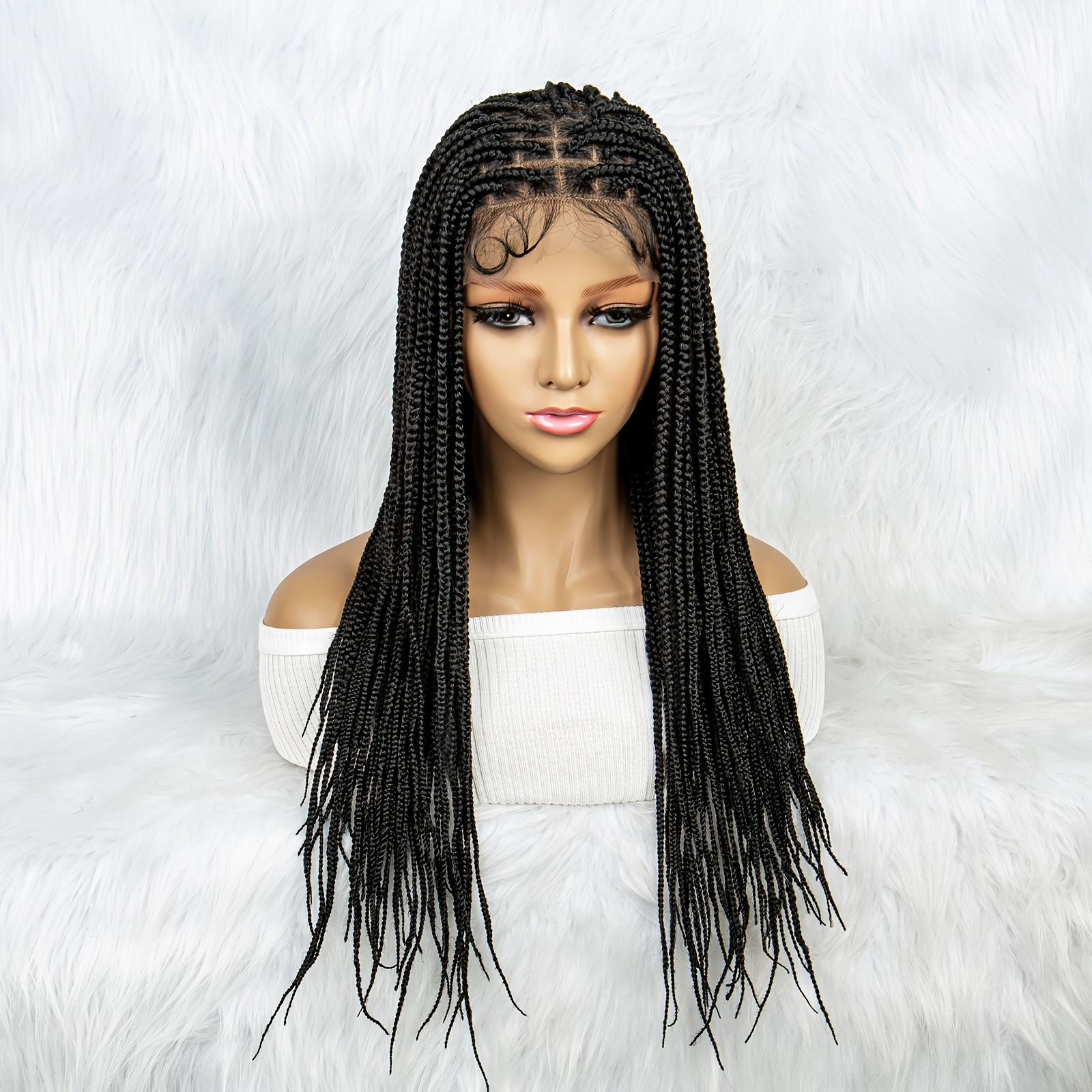  Roiifur HD Full Lace Braided Wigs for Women Triangle