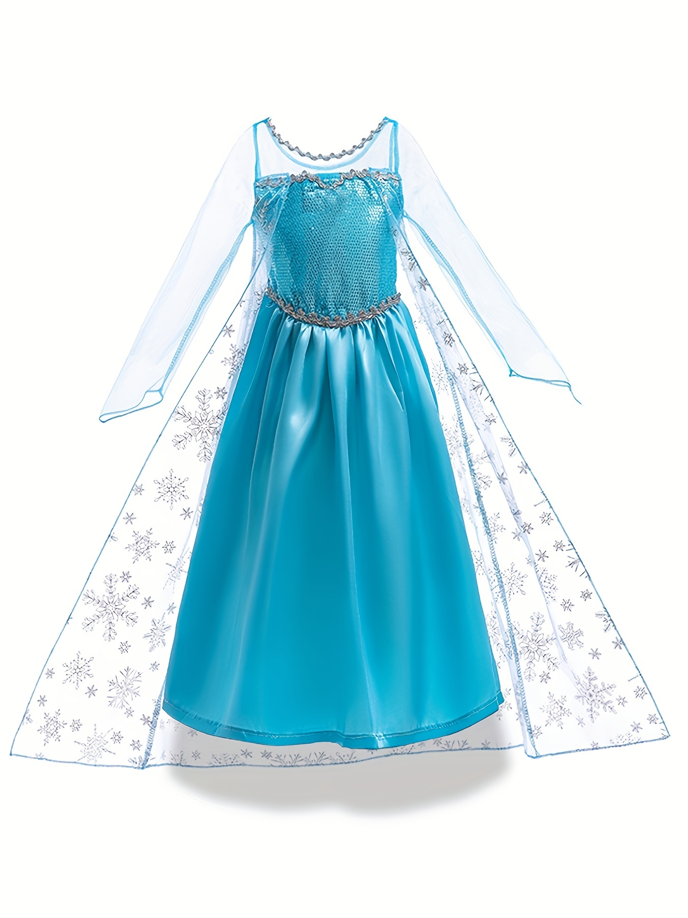 Disney Frozen Elsa Flocon de Neige Fille Kids Bleu Manches Courtes