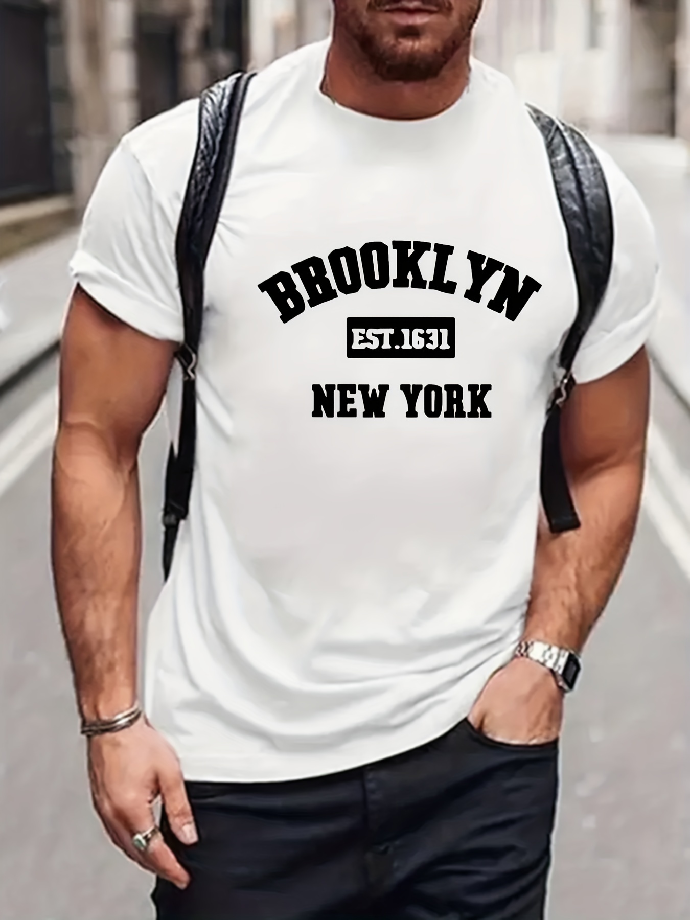 Camiseta Estampado 'brooklyn New York' Camisetas Hombre - Temu Mexico