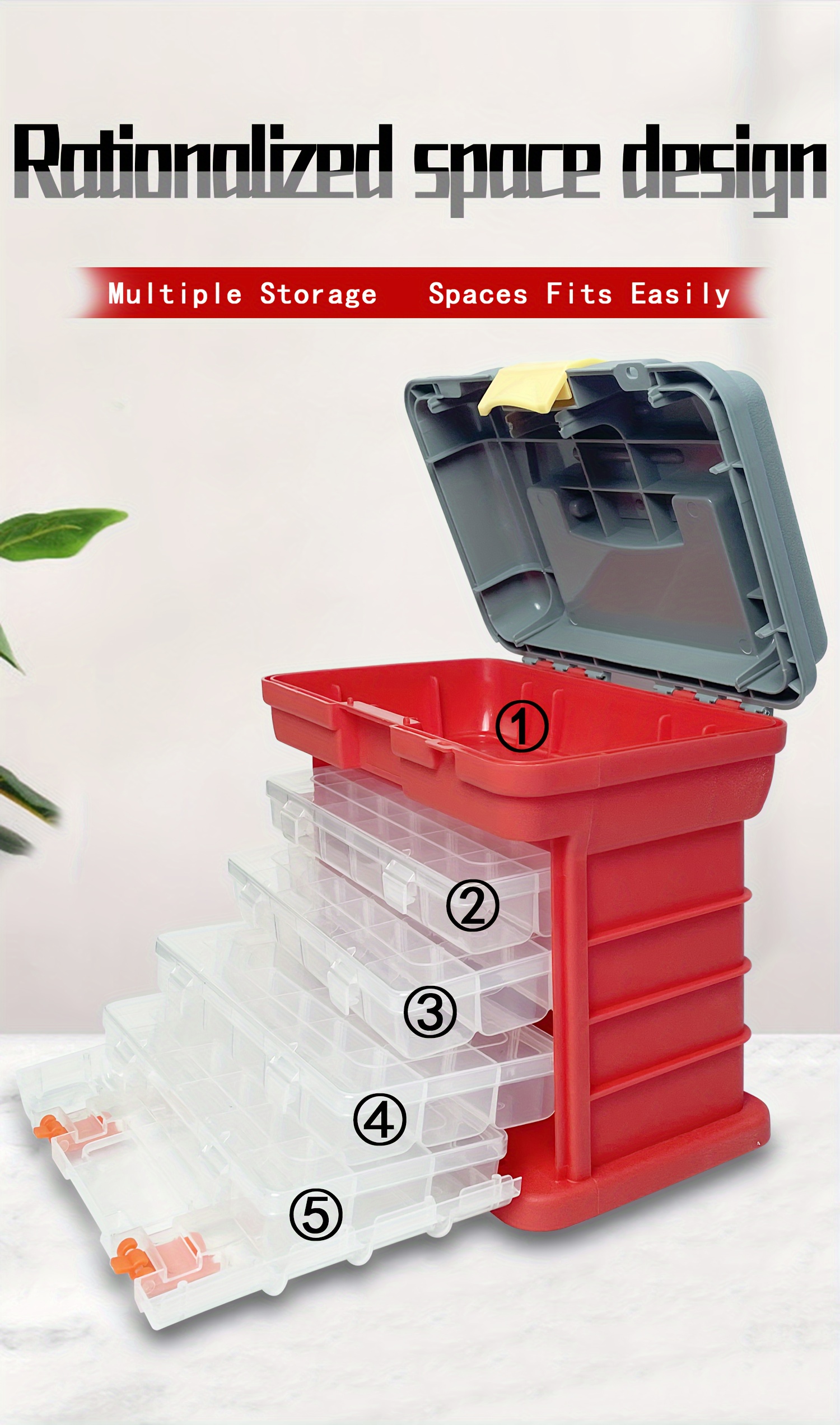 Portable Storage Box Buckle Lid Handles Tool Storage Basket - Temu