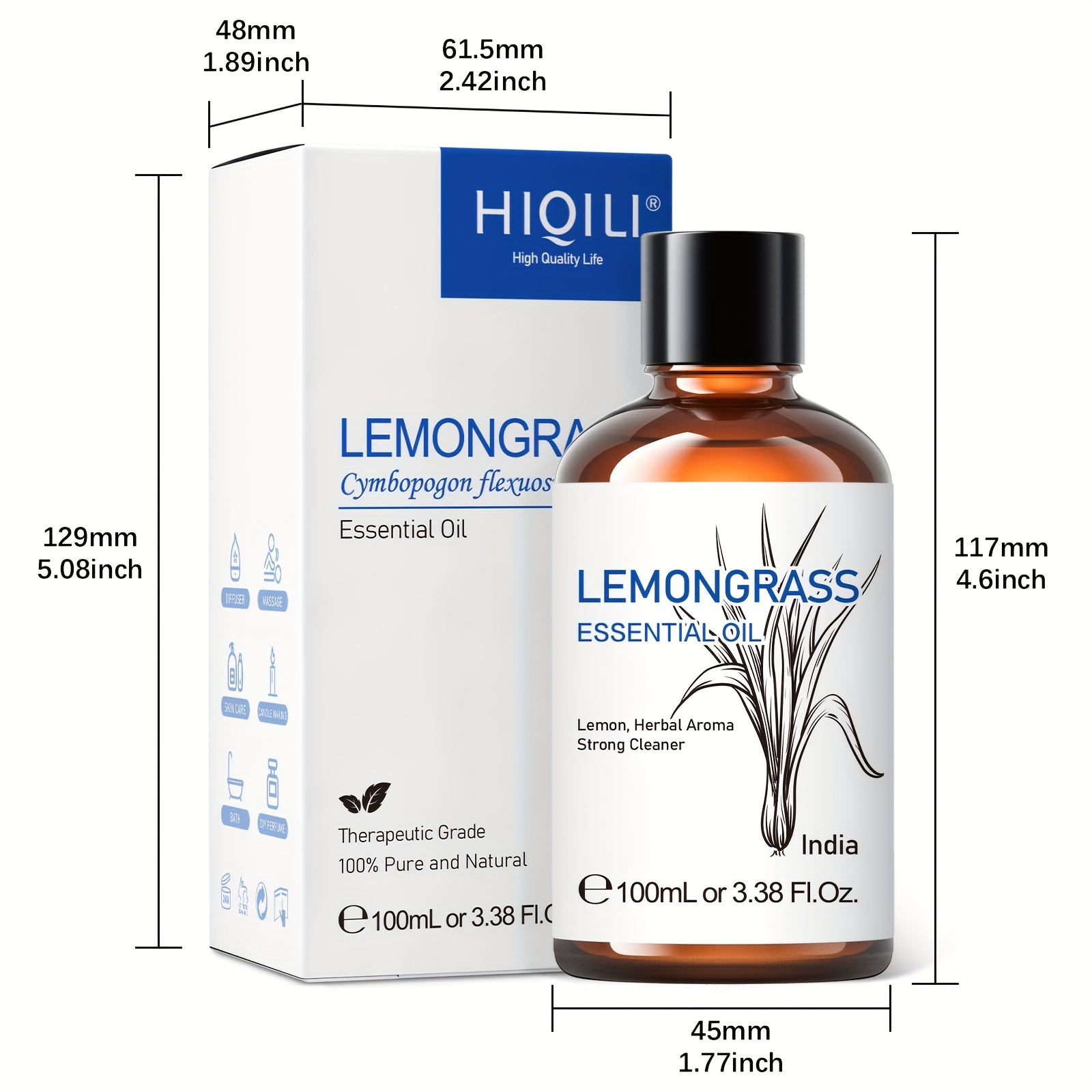 Hiqili 1pc 3.38 Fl Oz/100 Ml Aceite Esencial Limón Eucalipto Difusor  Humidificador Jabón Velas - Salud Hogar - Temu