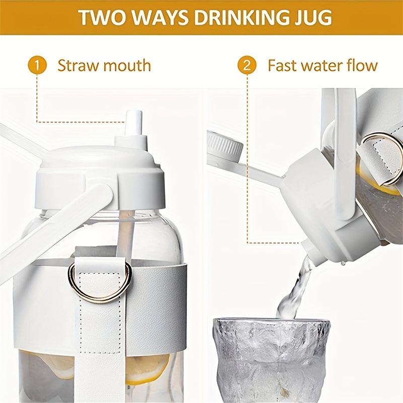 INOOMP Double Drinking Glass Water Container Jug Huge Water Bottle Sports  Water Bottle with Straw Ae…See more INOOMP Double Drinking Glass Water