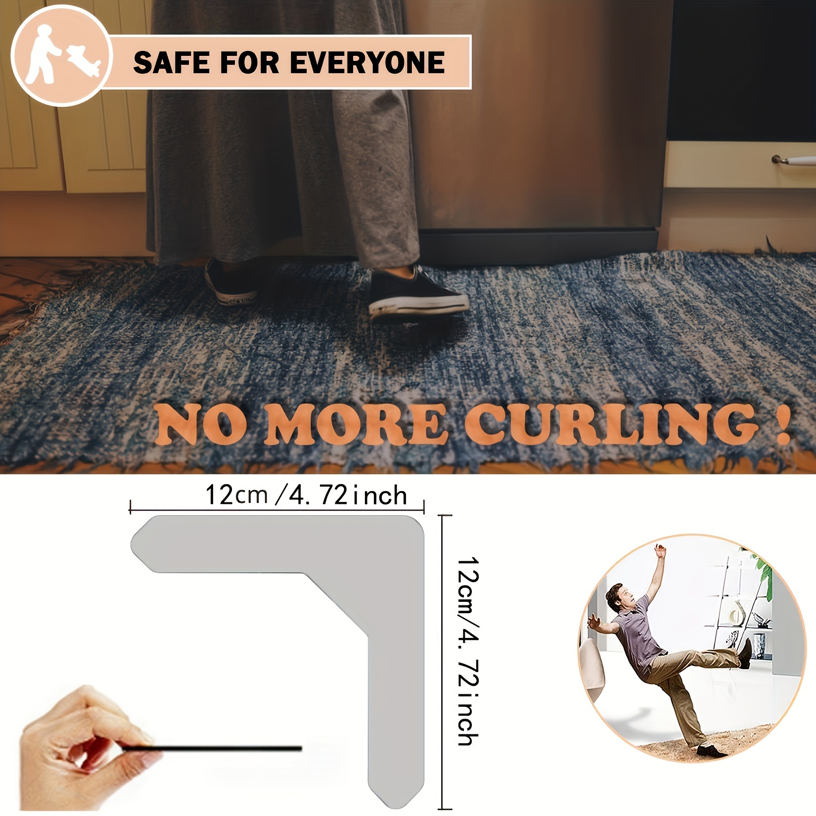 10pcs rug stickers for wood floor Rug Tape Furniture Gripper Anti Curling  Rug