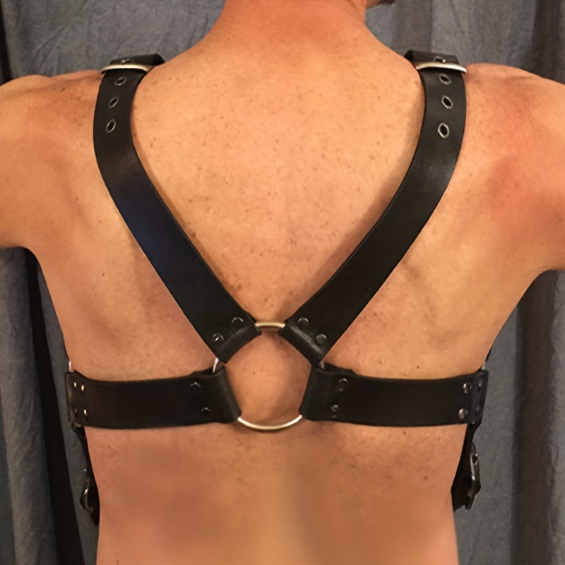 Mens Leather Chest Body Harness Club Larp