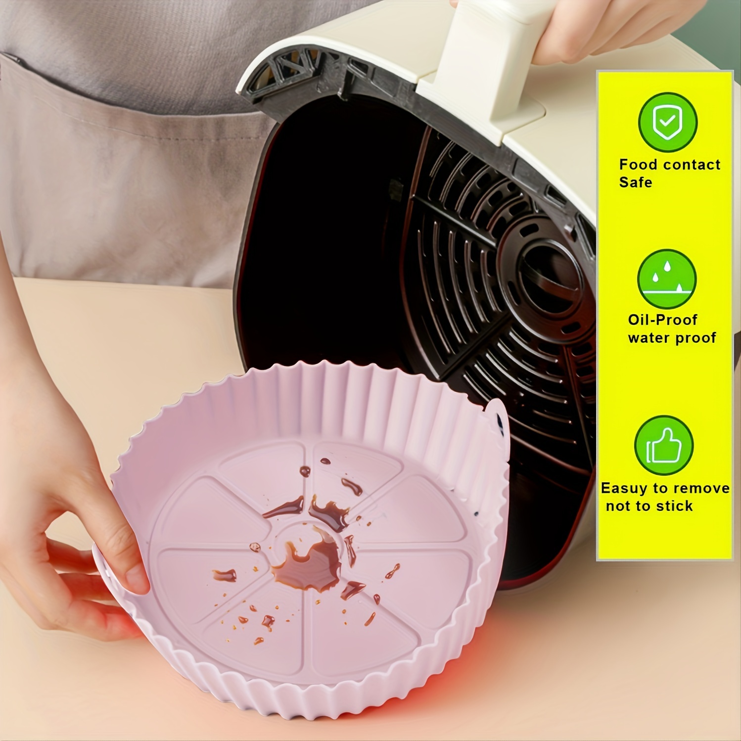 Silicone Air Fryer Liners With Large Capacity Air Fryer Silicone Pot  Multi-functional Silicone Mat Silicone Basket Air Fryer Accessories For  Restaurants - Temu