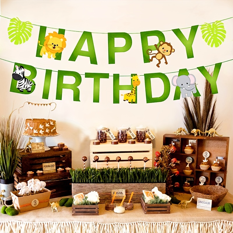 

1 Set Cartoon Jungle Animal Theme Birthday Party Banner Birthday Atmosphere Decoration Easter Gift