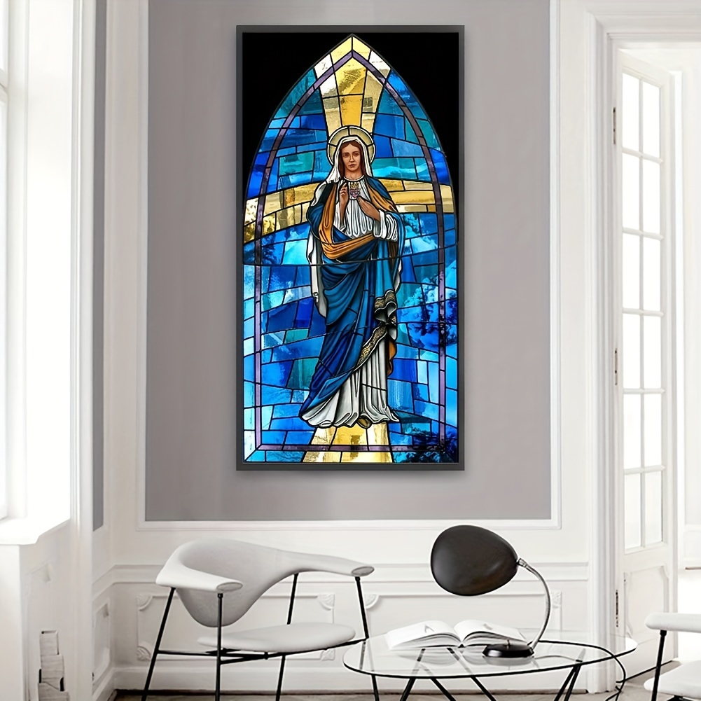 1pc Large Size 40*70cm/15.75inx27.57in Without Frame DIY 5D Artificial Diamond Painting Set Faith Diamond Painting Full Artificial Diamond Art Embroidery Cross Stitch Picture Artificial Diamond Painting Art Craft For Wall Decor Surprise Gift