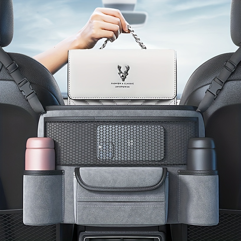 Car Seat Middle Storage Mesh Pocket Armrest Box Storage Bag - Temu