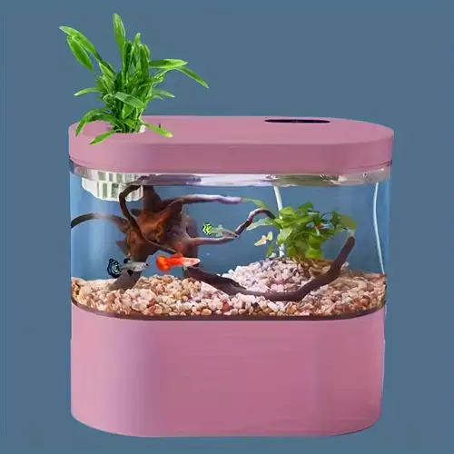 Small Fish Tank Aquarium Fish Tank Starter Kit Mini Betta Bow Tank Tiny  Aquarium Tank For Office Home Room Decor (Just The Fish Tank Without Other  Acc