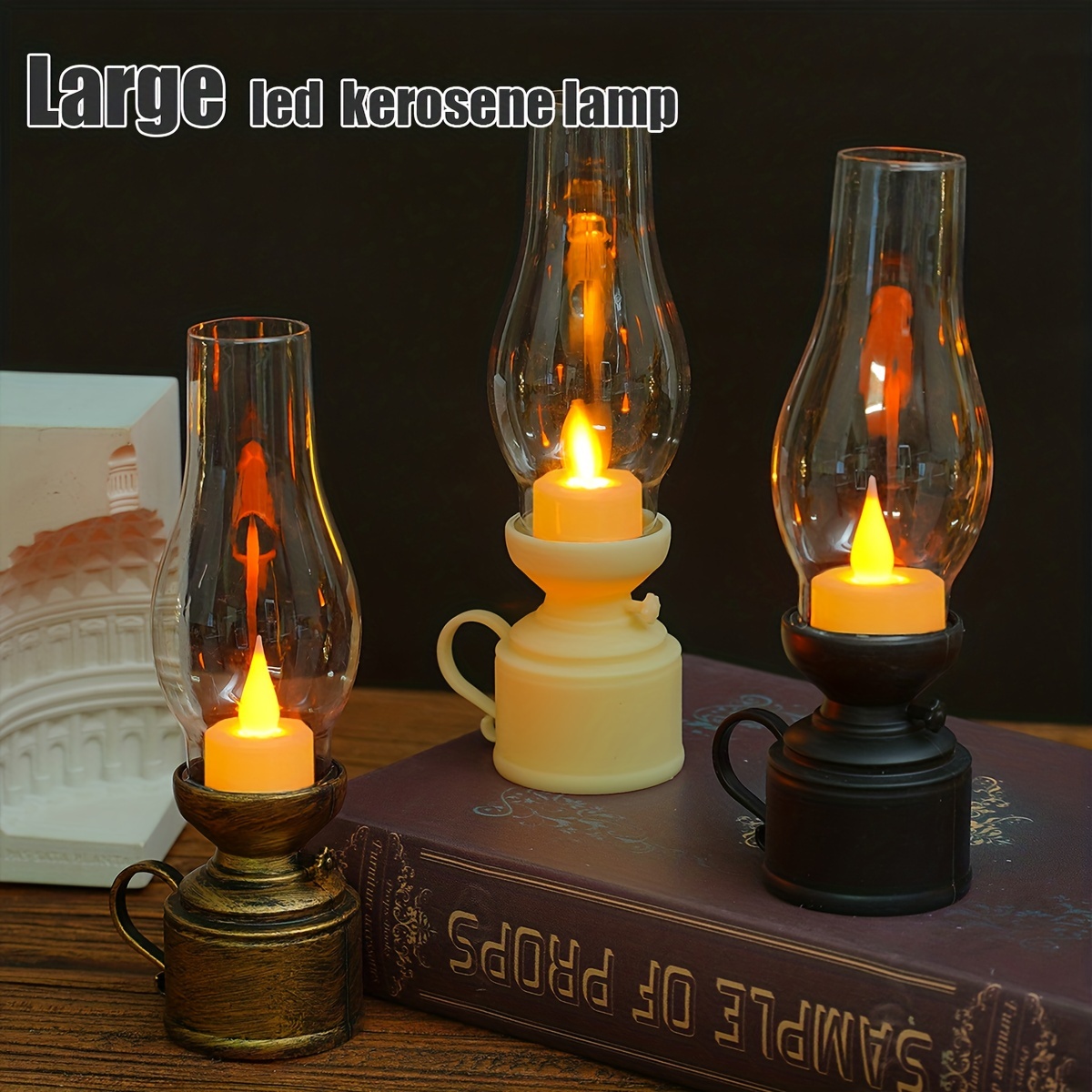 Retro Oil Lamp Electric Flameless Candle Lamps LED Novelty
