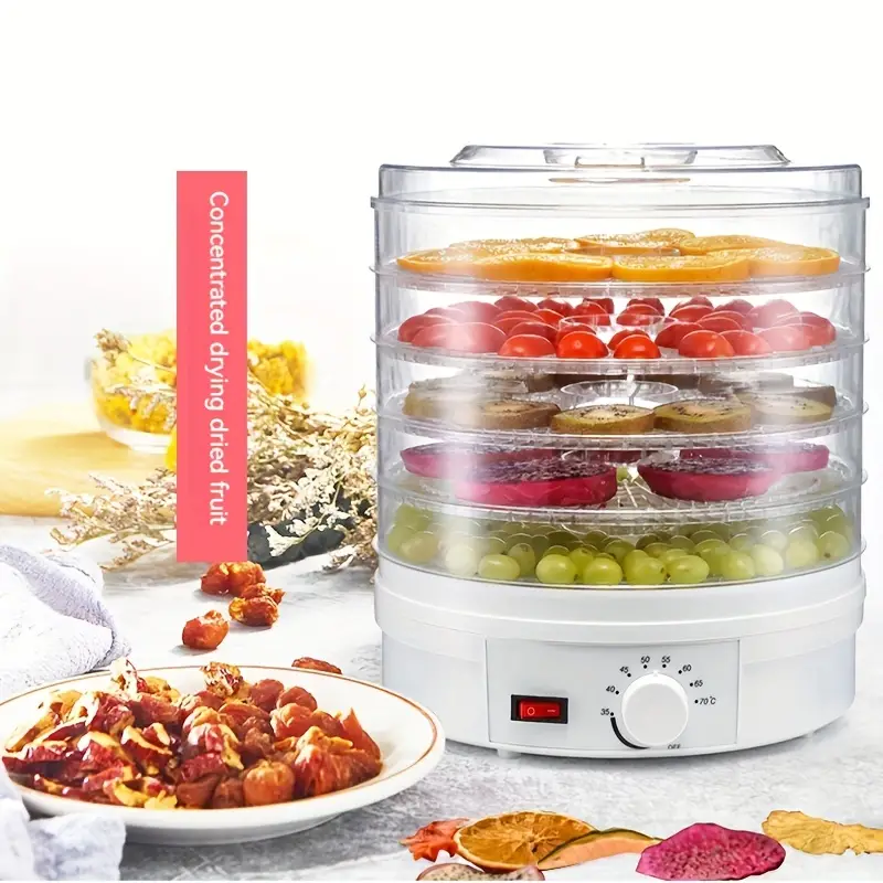 Us Plug Vegetable And Fruit Dryer, Five Layer Drying Food Dehydrator,  Kitchen Accessories Household Fruit Dryer, Pet Food Hot Air Dryer,  Controllable Temperature 360 Degree Drying, Free Adjustment - Temu Japan