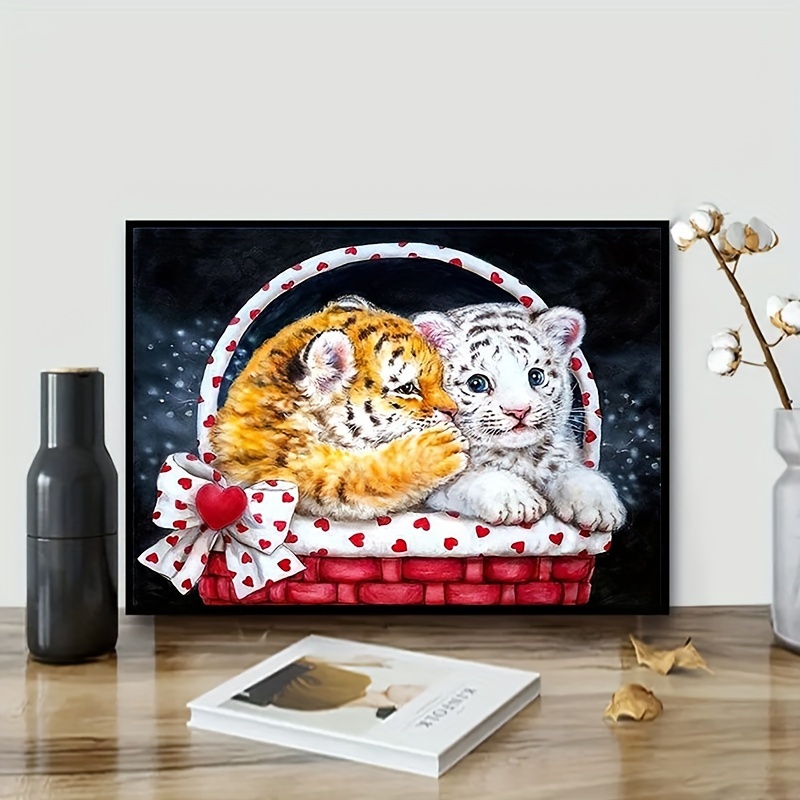 Kit Diamond Painting Pintura Diamantes 5d Tigre bebe