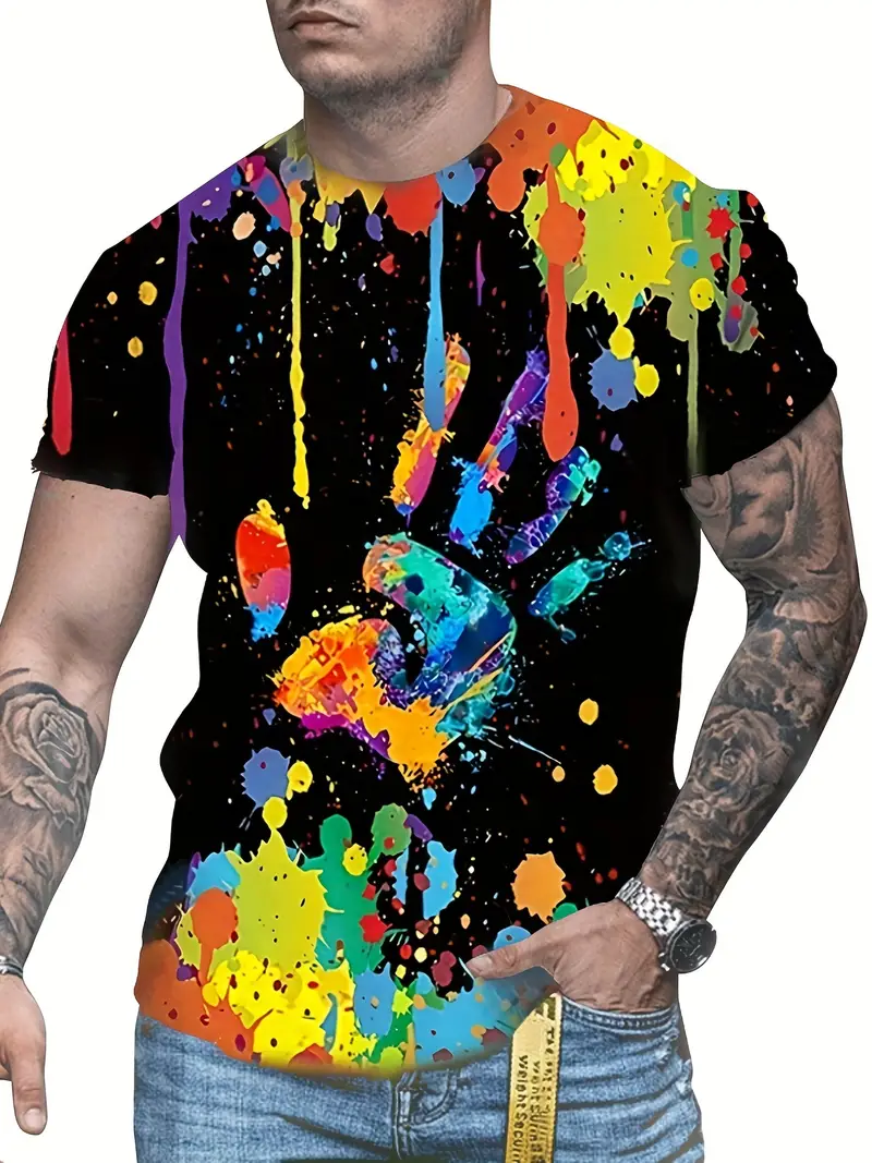 Clothing - Paint with Josh Splatter Paint Logo All-Over Print Men's Athletic T-Shirt XL