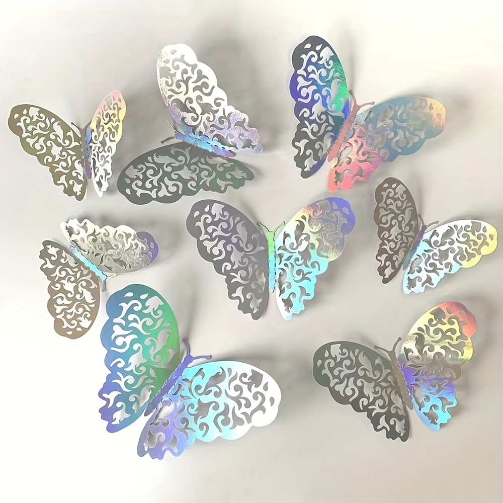 3d Butterfly Mirror Mural Stickers For Home And Room - Temu