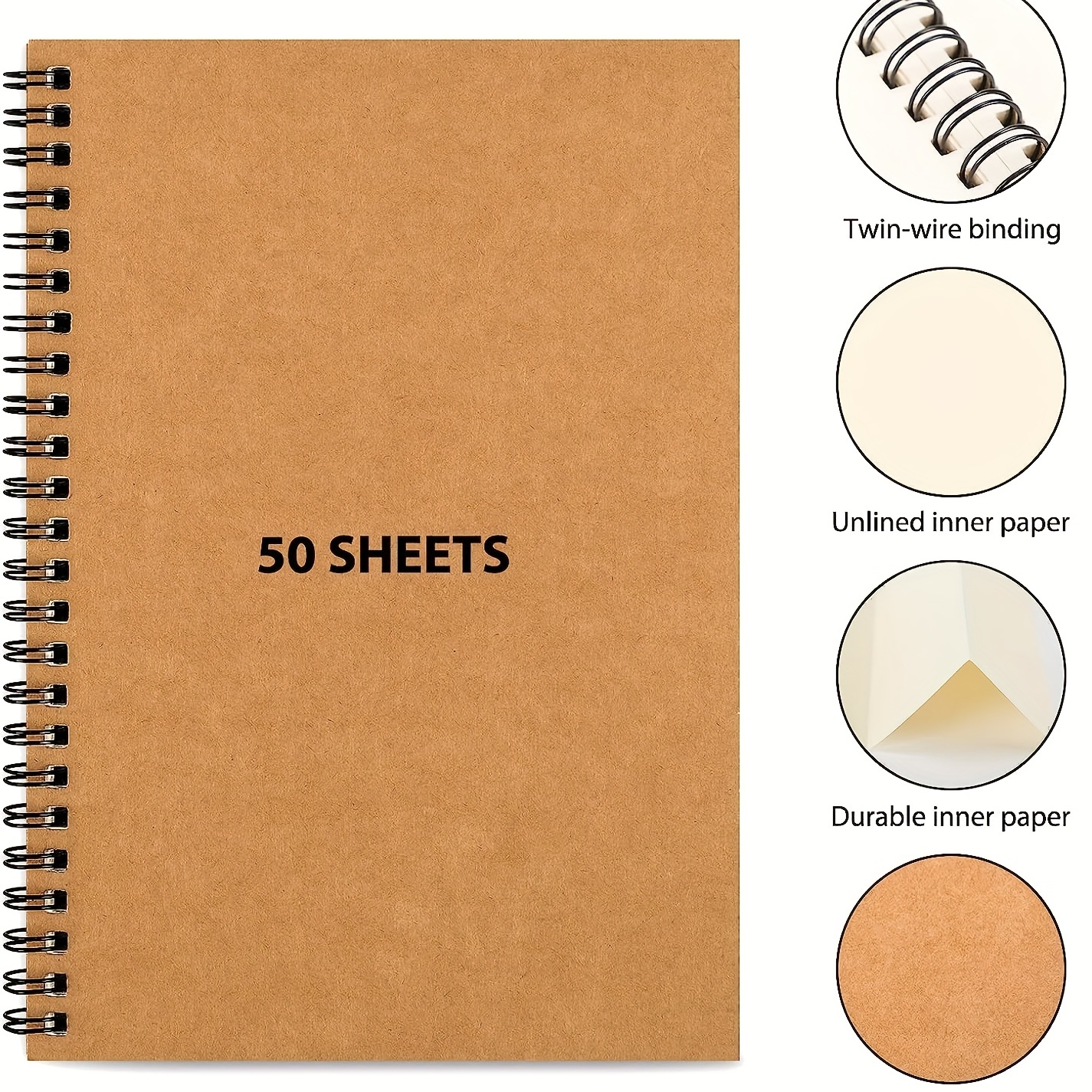 Unlined Spiral Notebook Blank Notebook Sketch Book A5 Soft - Temu