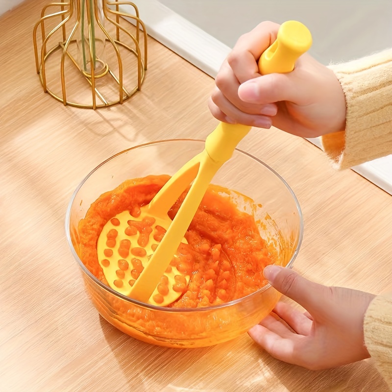 1pc, Potato Masher, Stainless Steel Potato Masher, Kitchen Vegetable Masher  With Non-Slip Handle, Manual Fruit Masher, Potato Ricer, Potato Press,  Vegetable Crusher, Kitchen Stuff, Kitchen Gadgets, Back To School Supplies