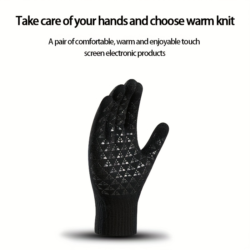 Winter Knitted Gloves Touch Screen Warm Anti Slip Cycling