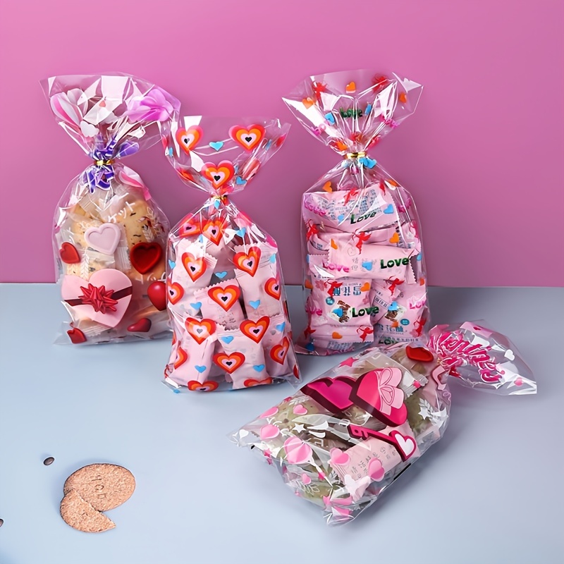 50pcs love heart wedding treat bags perfect for candy cookies and party favors