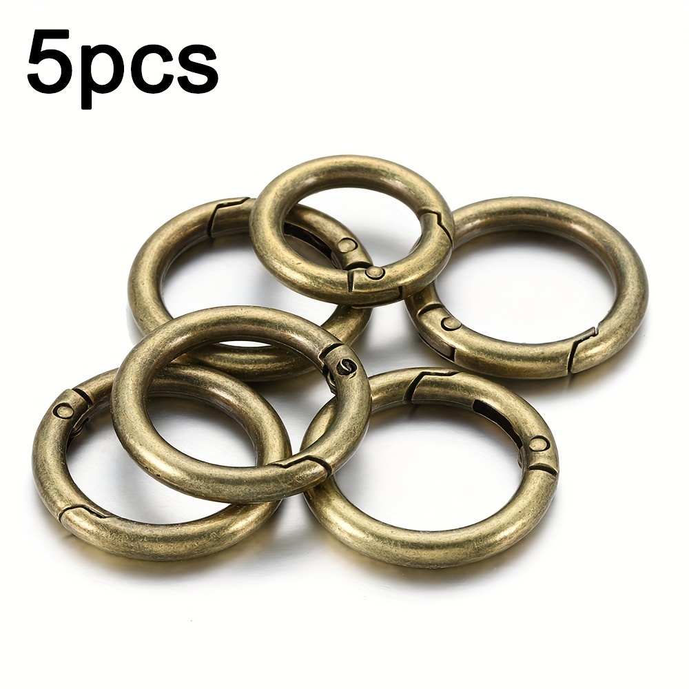 Openable Metal Spring Clasp Ring Round Carabiner Keychain - Temu