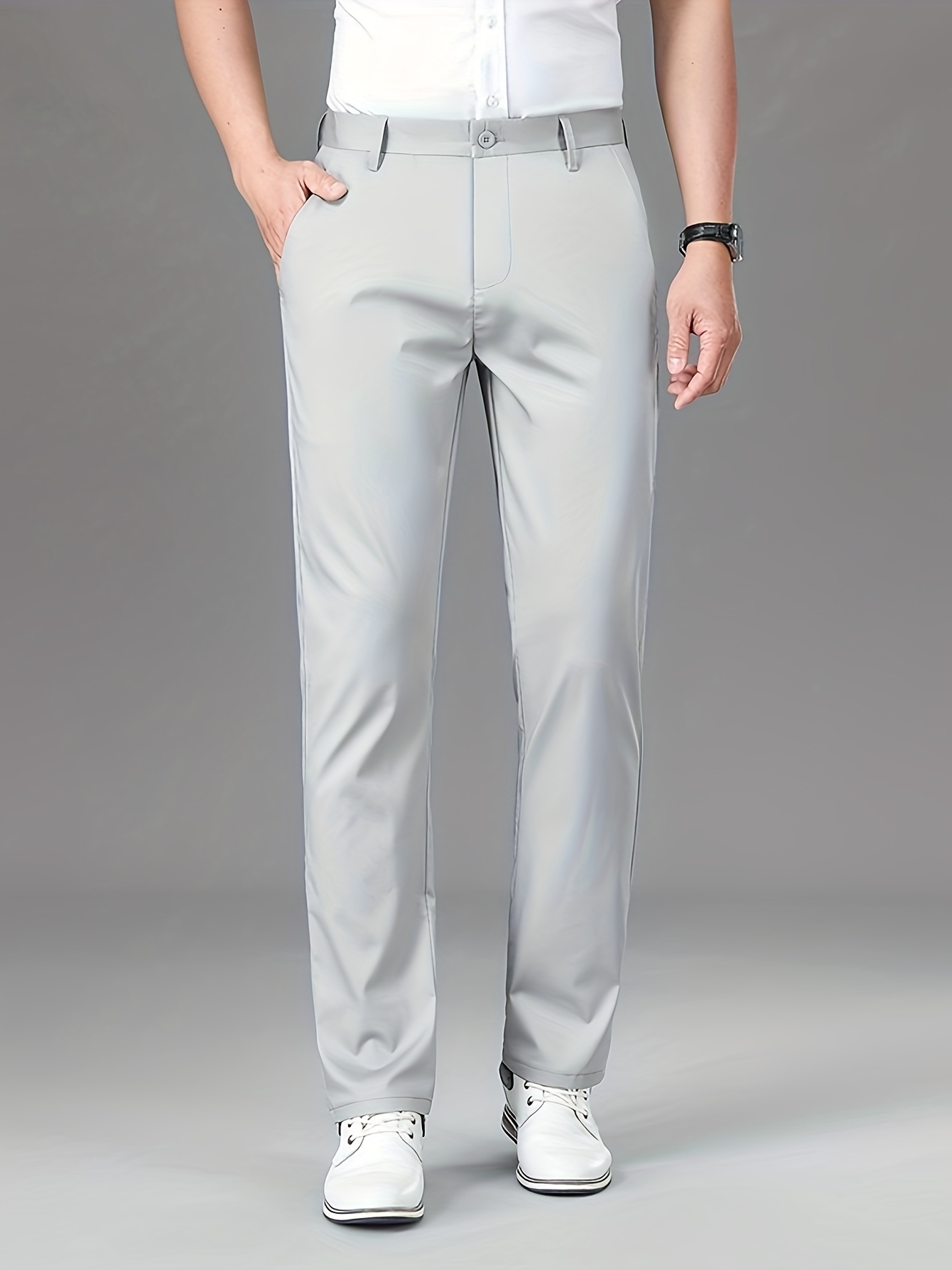 Men's Casual All Match Slacks, Semi-formal Trousers For Spring Fall  Business Leisure Activities