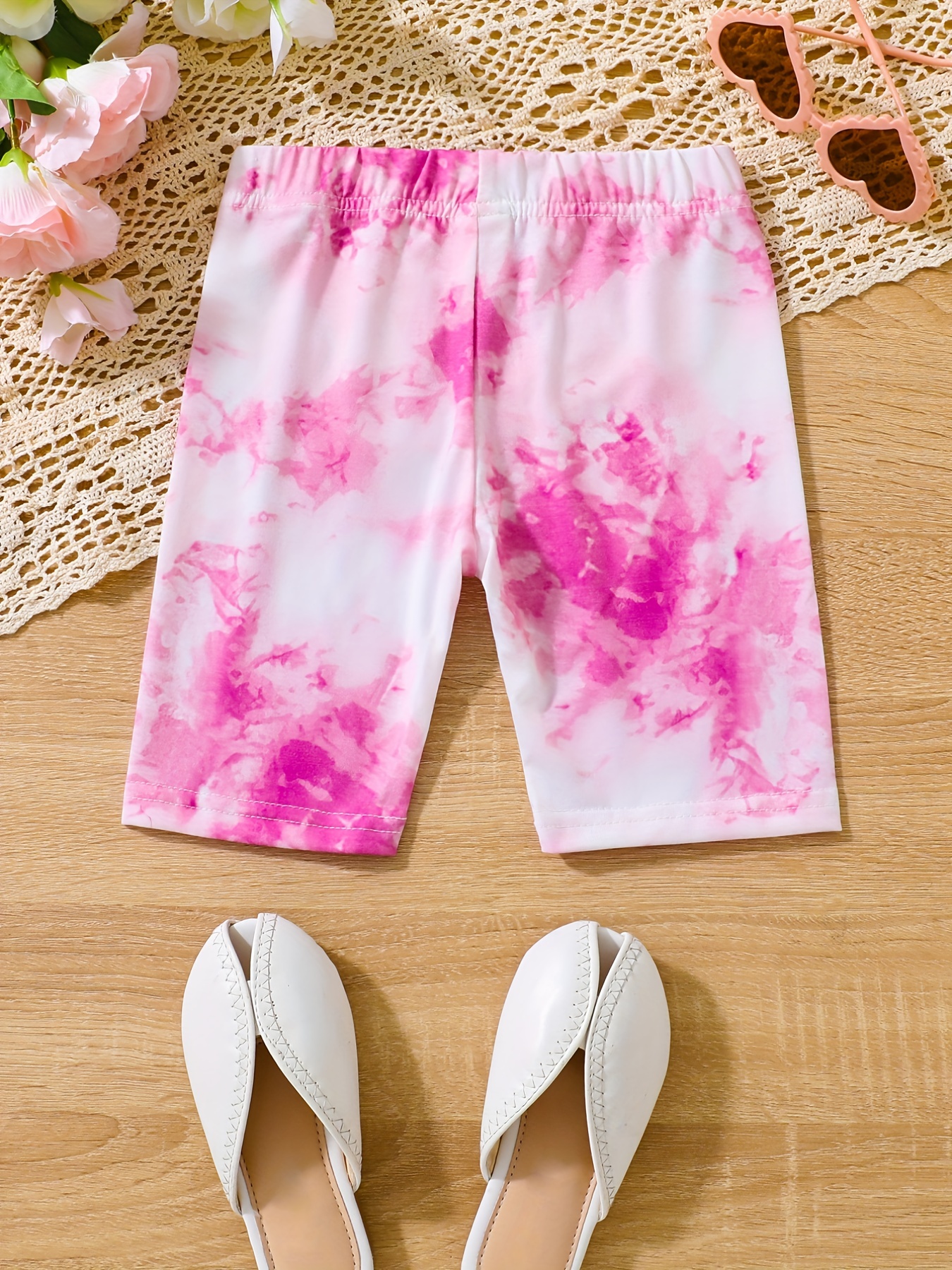 Kid Girl's Bow Graphic Cropped Leggings