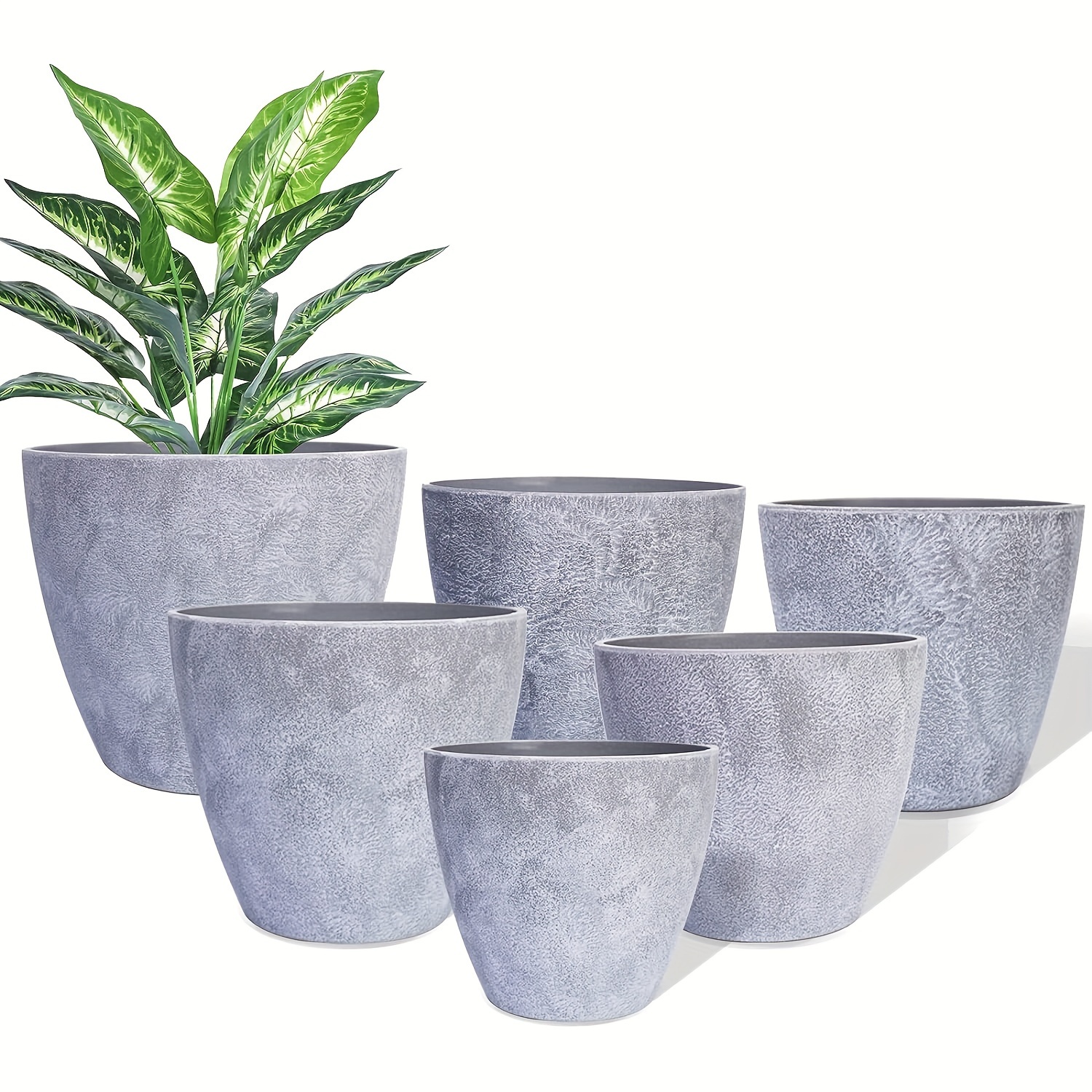 

6pcs, Plant Pots, Planters Flower Pots With Drainage Hole, Modern Decorative Planter For Indoor Outdoor Plants, Succulents, Flowers & Cactus, Perfect For Home Bedroom Garden