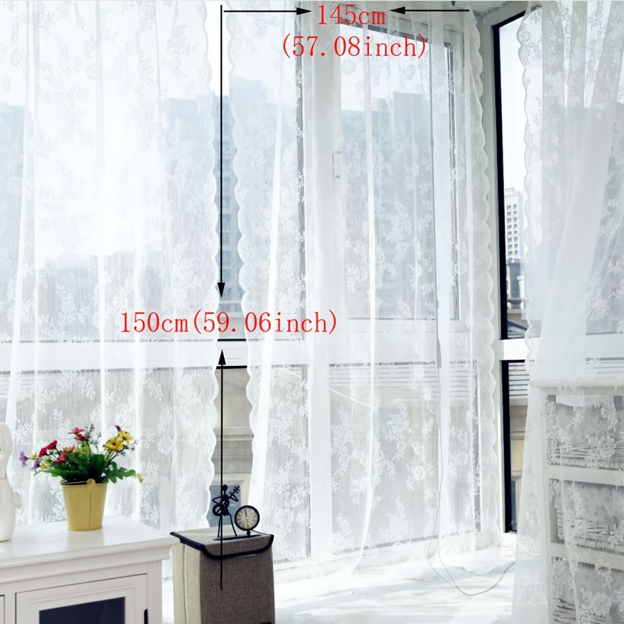 1 Unidad Cortinas Transparentes Blancas Lisas Modernas Sala - Temu