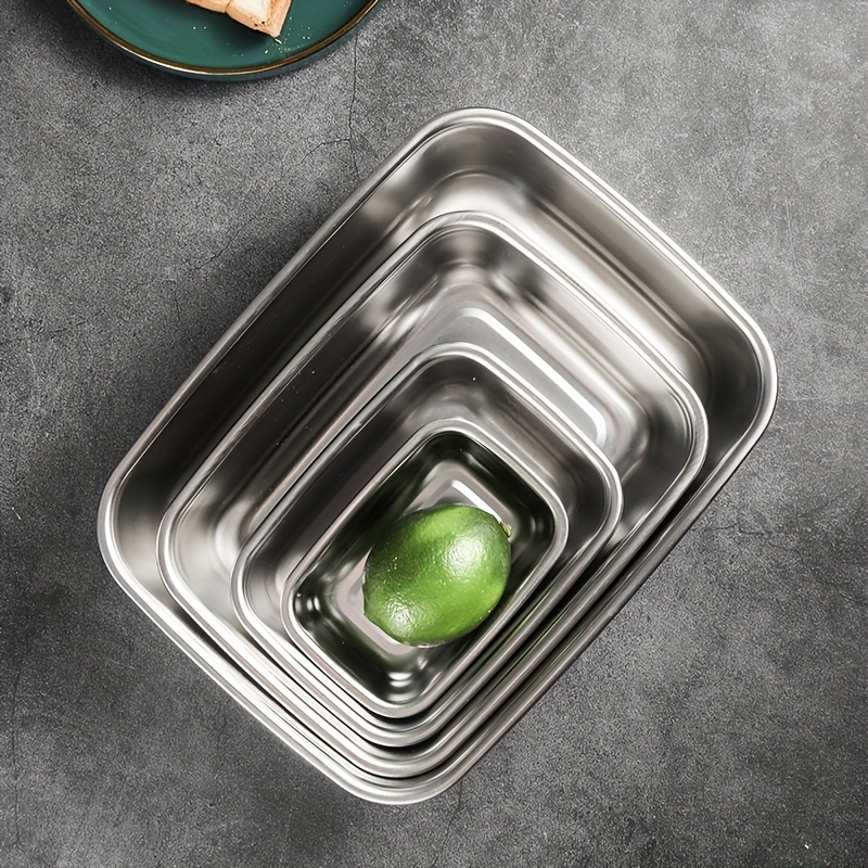 Stainless Steel Food Storage Container Rectangle Fridge Organizer Leakproof  Metal Meal Prep Containers for Picnic, Camping, Work, Travel