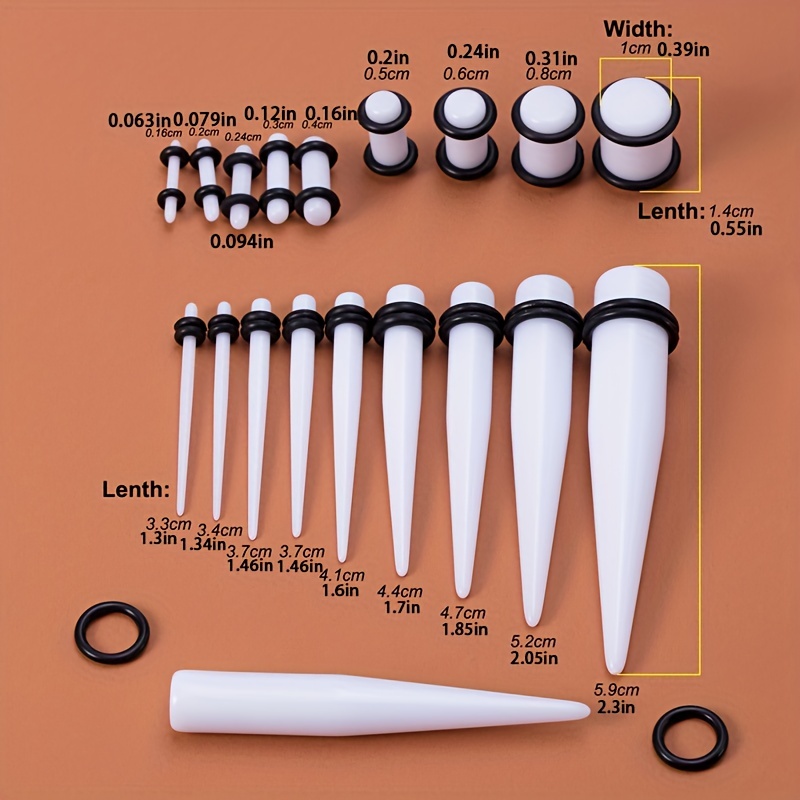 36 Pcs Colorful Acrylic Ear Gauges Taper Stretching Kit
