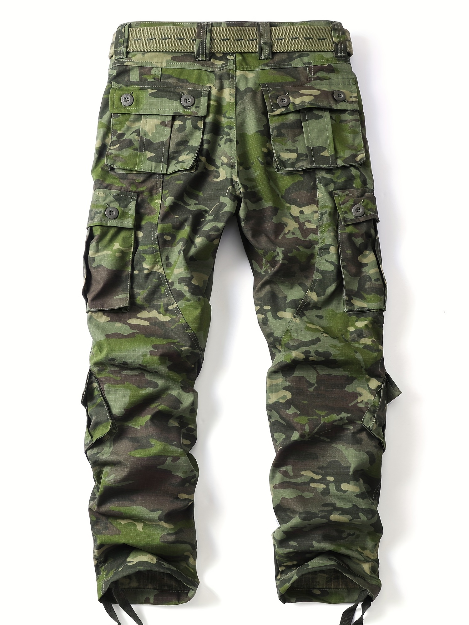 Cotton Blend Camo Multi Flap Pockets Men's Straight Leg - Temu