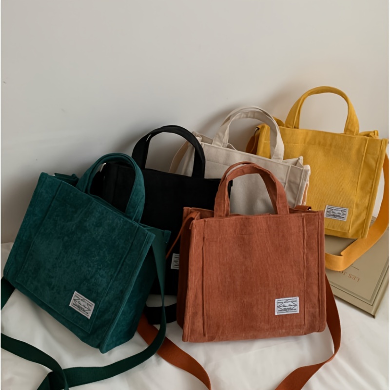 Cotton Tote Bags Cute Corduroy Crossbody Bag Shoulder Bag Canvas Bag  TPJQ117875-P