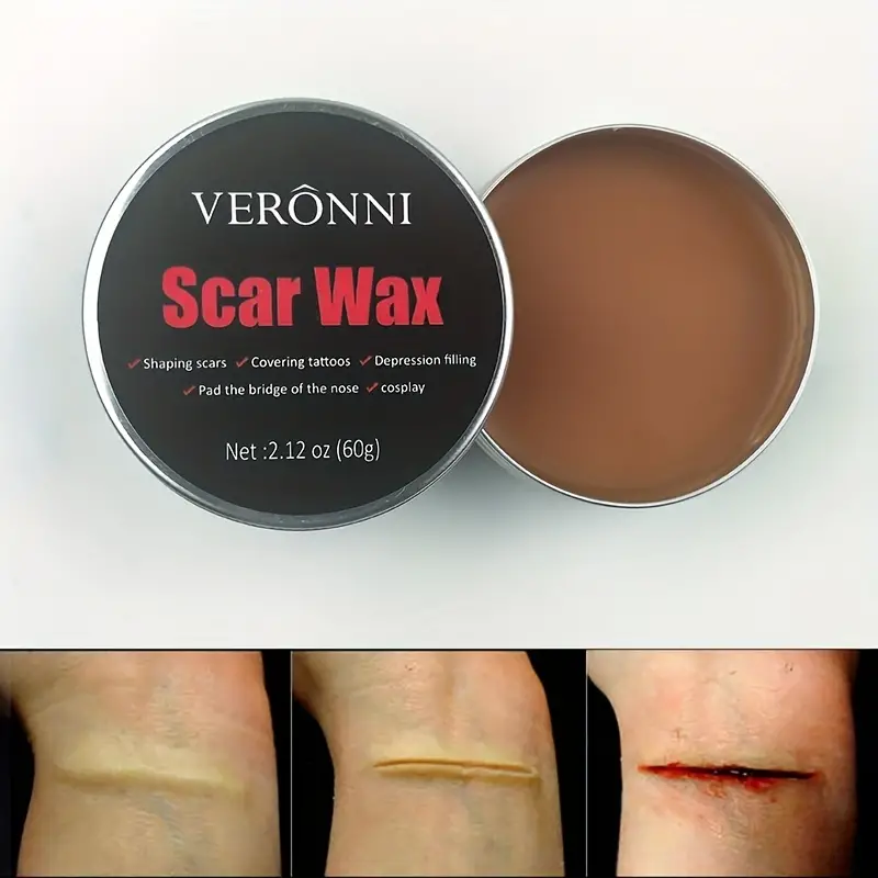 Scar Wax with Double-Ended Spatula, Moldable Wax for Realistic