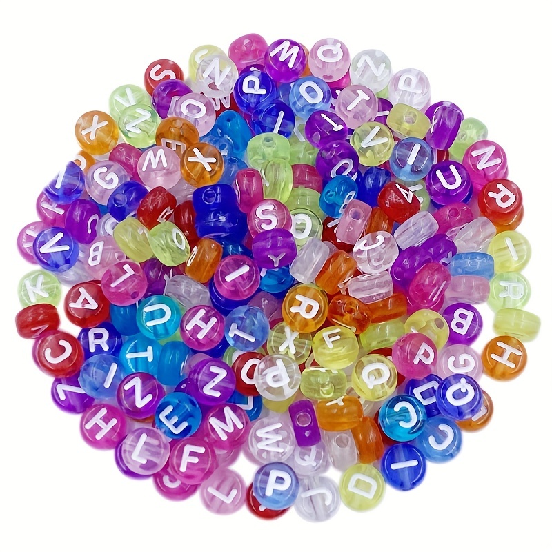 200 Beads 8 Mm Acrylic Square Cube Alphabet Letter Beads For