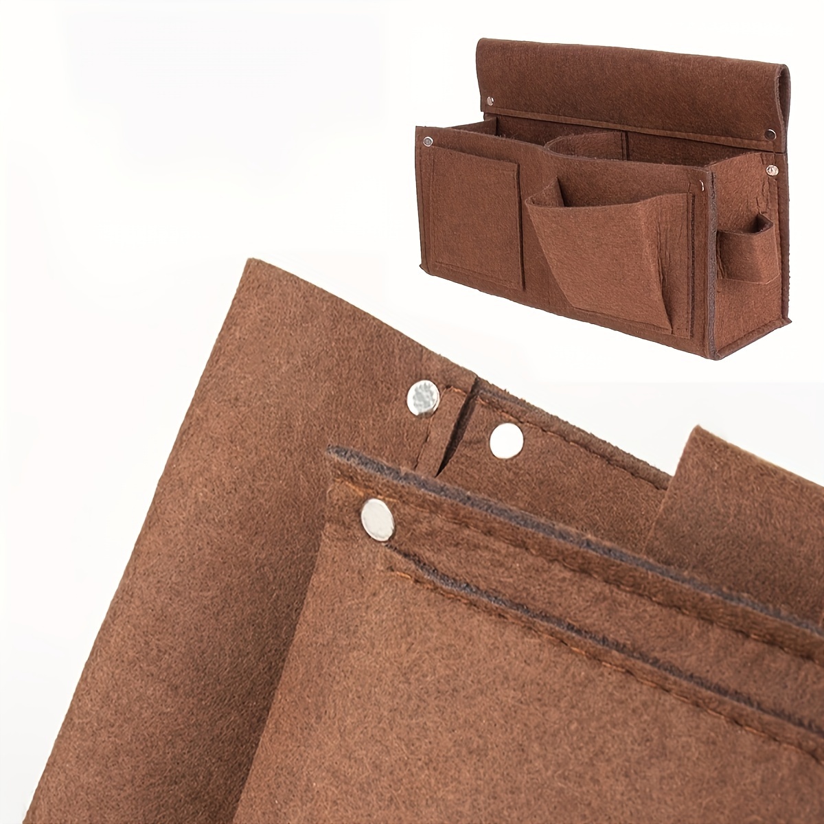  Cinturón de herramientas de construcción resistente marrón y  negro de 11 bolsillos, delantal de trabajo, bolsa de herramientas, con  hebilla de liberación rápida de cinturón de tela de polietileno, se ajusta