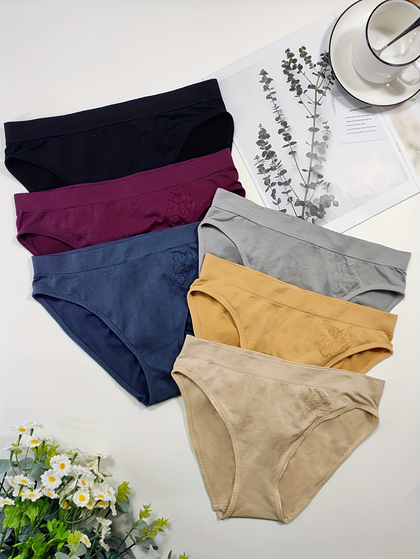 6Pcs High-waist Underwear for Women Seamless Knickers Stretchy