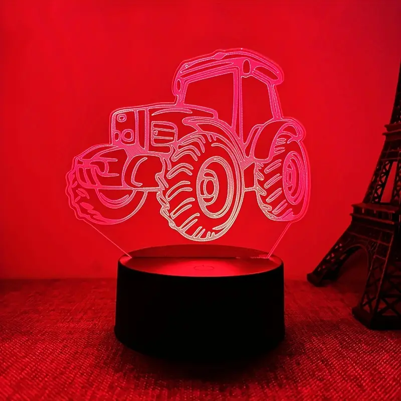 1pc Créatif 3D Veilleuse Tracteur Forme USB Atmosphère Lampe